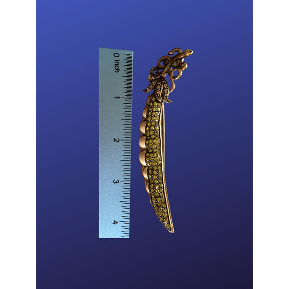 HEIDI DAUS “Pea Pod” Pin Brooch, Signed, RETIRED/SOLD OUT, SIGNED, NWOB - Picture 7 of 9